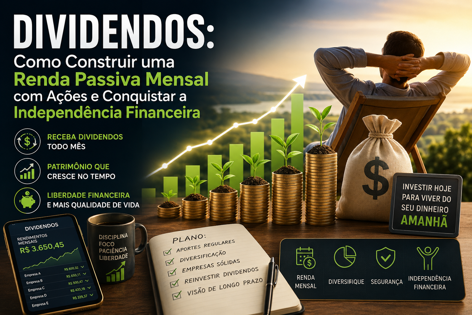 Dividendos: Como Construir uma Renda Passiva Mensal com Ações e Conquistar a Independência Financeira